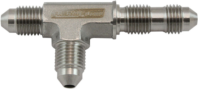 Stainless -3AN Bulkhead On Therun Tee Stainless Steel AF389-03 - Aeroflow