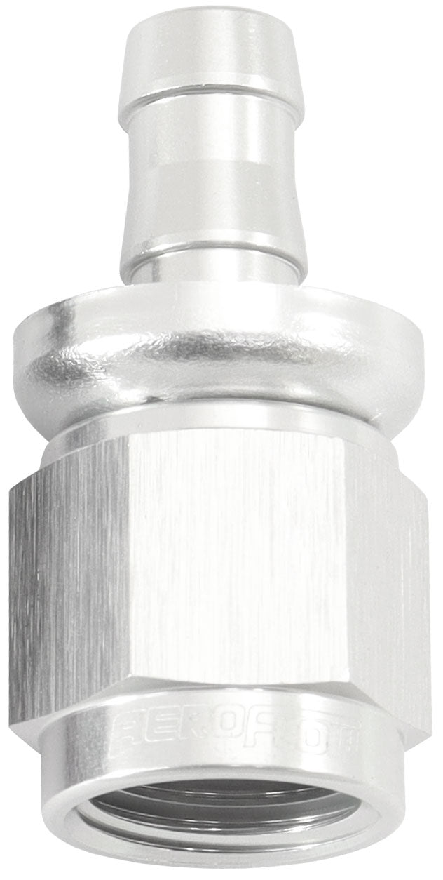 -6AN To 5/16" Barb Straight Full Flow Push Lock Silver AF401-06-05S - Aeroflow