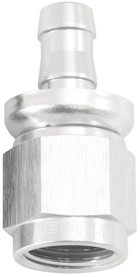 -6AN To 5/16" Barb Straight Full Flow Push Lock Silver AF401-06-05S - Aeroflow