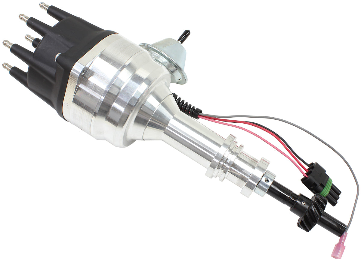 Ford 302 351C 429 460 Ready To Run, Vac Advance Black Cap Dist - AF4010-8350 Blk AF4010-8350BLK - Aeroflow