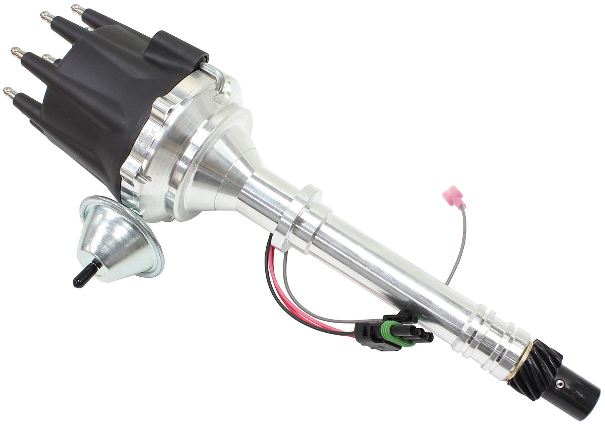 SB BB Chev Ready To Run Dist Vac Advance Black Cap SBC BBC AF4010-8360BLK - Aeroflow