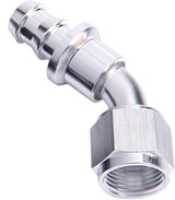 45 Deg Push Lock End -4AN Silver No Clamp Required AF402-04S - Aeroflow