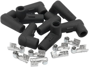 Low Profile 90 Deg Spark Plug 8 Boots & 8 Terminals Black AF4030-3312-8 - Aeroflow