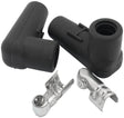 Low Profile 90 Deg Spark Plug 2 Boots & 2 Terminals Black AF4030-3312 - Aeroflow