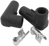 Low Profile 90 Deg Spark Plug 2 Boots & 2 Terminals Black AF4030-3312 - Aeroflow