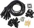 Ceramic Univ Straight Lead Set Black Straight Plug Ends Std HEI V8 AF4038-31193C - Aeroflow
