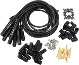 Ceramic Univ Straight Lead Set Black Straight Plug Ends Std HEI V8 AF4038-31193C - Aeroflow