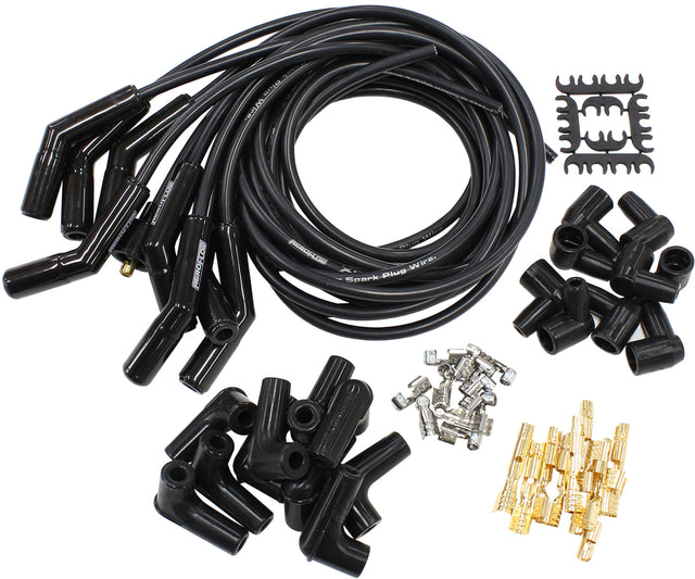 Ceramic Univ 135 Deg Lead Set Black 135 Plug Ends Std HEI V8 AF4038-31333C - Aeroflow