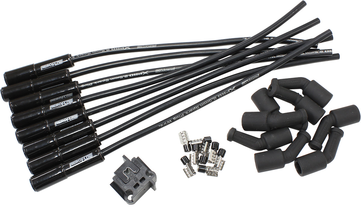 Ceramic GM LS Universal Spark Plug Lead Set Black LS1 LS2 AF4038-32073C - Aeroflow