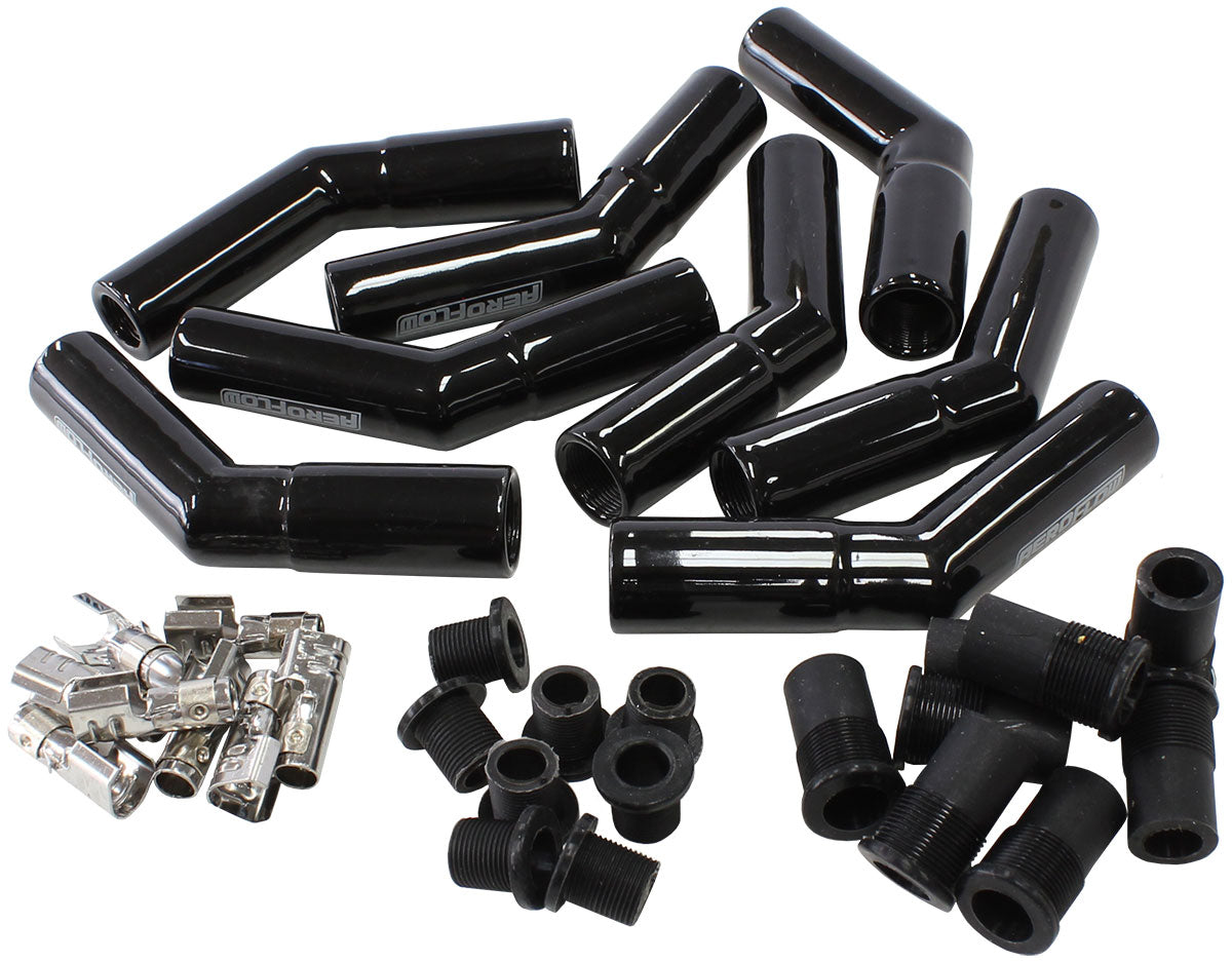 Ceramic 135 Boots & Terminals 8 Boots & 8 Terminals 135 Deg R AF4038-3333C-8 - Aeroflow