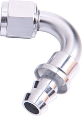 120 Deg Push Lock End -6AN Silver No Clamp Required AF404-06S - Aeroflow