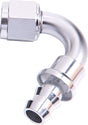 120 Deg Push Lock End -10AN Silver No Clamp Required AF404-10S - Aeroflow