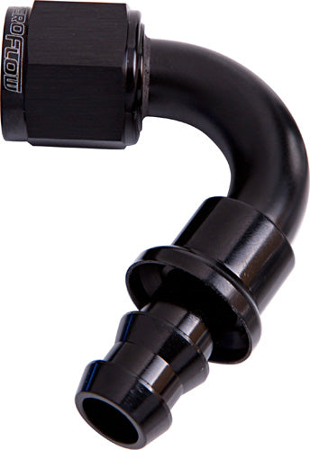 120 Deg Push Lock End -12AN Black No Clamp Required AF404-12BLK - Aeroflow