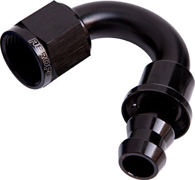150 Deg Push Lock End -4AN Black No Clamp Required AF405-04BLK - Aeroflow