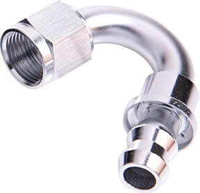 150 Deg Push Lock End -4AN Silver No Clamp Required AF405-04S - Aeroflow