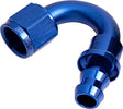 150 Deg Push Lock End -6AN Blue No Clamp Required AF405-06 - Aeroflow
