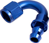 150 Deg Push Lock End -6AN Blue No Clamp Required AF405-06 - Aeroflow