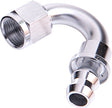 150 Deg Push Lock End -10AN Silver No Clamp Required AF405-10S - Aeroflow