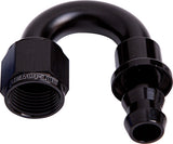 180 Deg Push Lock End -4AN Black No Clamp Required AF406-04BLK - Aeroflow