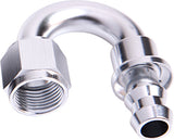 180 Deg Push Lock End -10AN Silver No Clamp Required AF406-10S - Aeroflow
