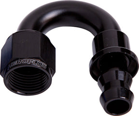 180 Deg Push Lock End -12AN Black No Clamp Required AF406-12BLK - Aeroflow