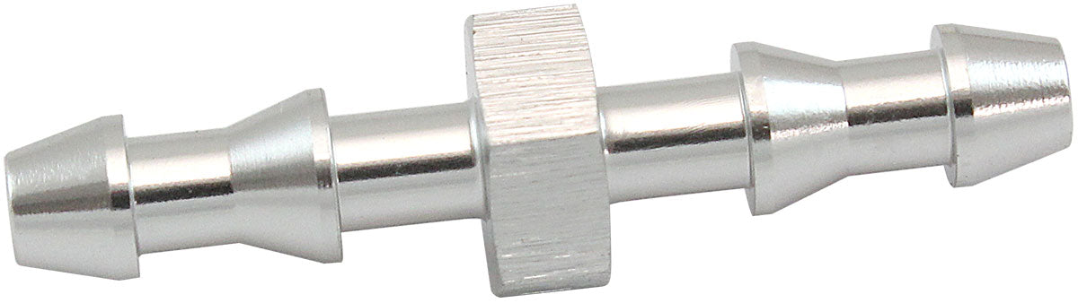 4mm Push Lock Barb Joiner Silver 5/32" Male To Male Barb AF410-02S - Aeroflow