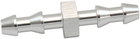 4mm Push Lock Barb Joiner Silver 5/32" Male To Male Barb AF410-02S - Aeroflow