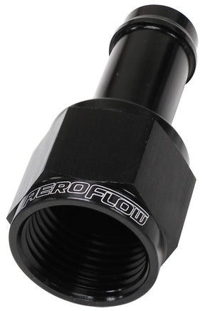 Female -6AN To 5/16" Barb Black With Tube Nut AF411-06-05BLK - Aeroflow