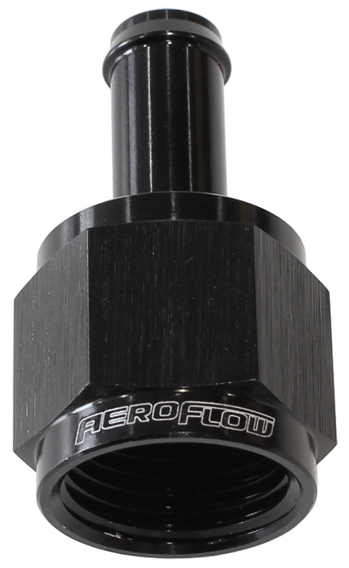 Female -8AN To 5/16" Barb. Black With Tube Nut AF411-08-05BLK - Aeroflow