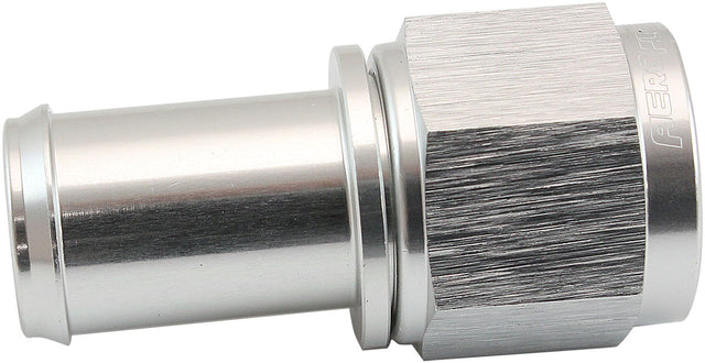 Female -8AN To 5/8" Barb Silver With Tube Nut AF411-08-10S - Aeroflow