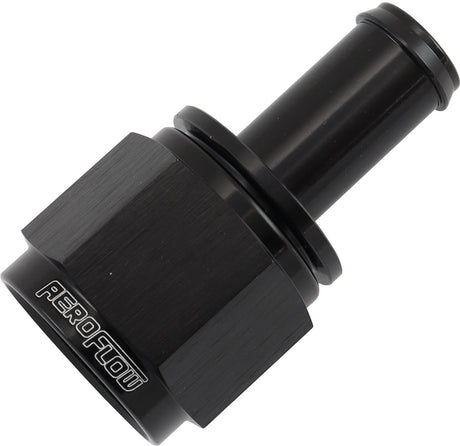 Female -10AN To 1/2" Barb Black With Tube Nut AF411-10-08BLK - Aeroflow