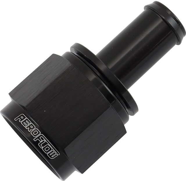 Female -10AN To 1/2" Barb Black With Tube Nut AF411-10-08BLK - Aeroflow