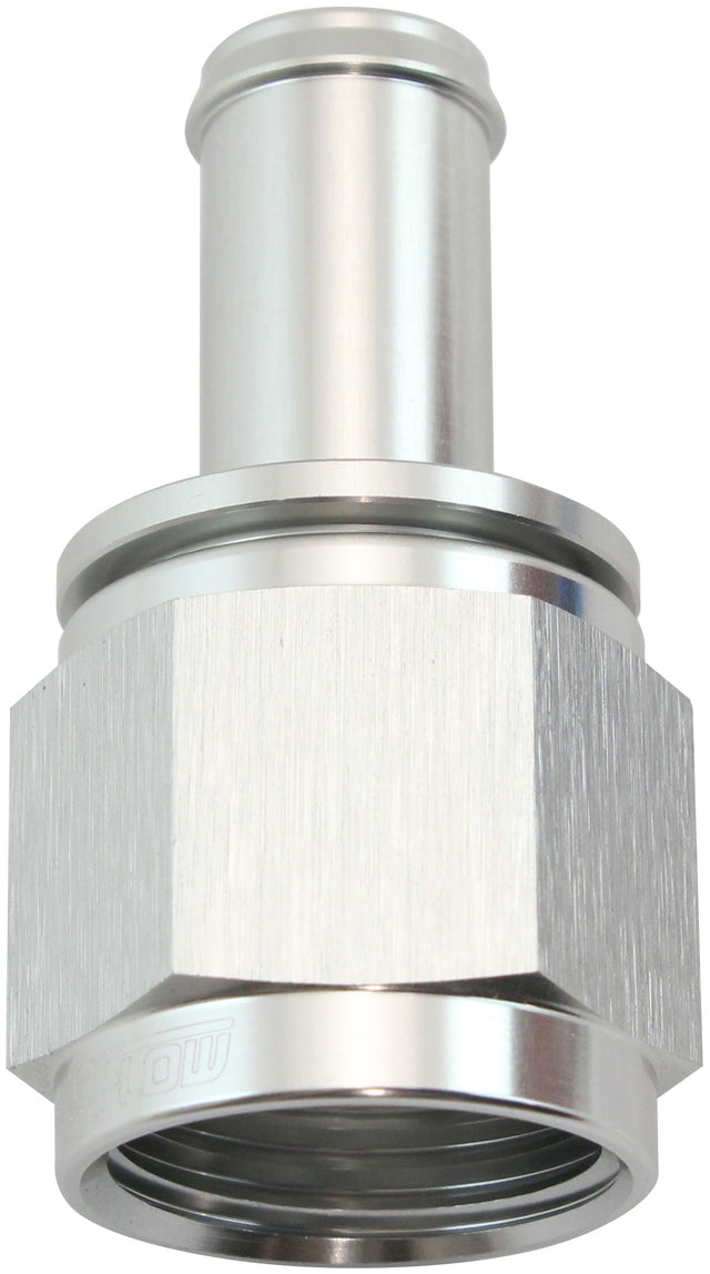 Female -10AN To 1/2" Barb Silver With Tube Nut AF411-10-08S - Aeroflow