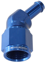 Female -8AN 45 Deg To 3/8" Barb Blue Swivel Nut AF412-08-06 - Aeroflow