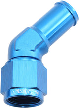 Female -8AN 45 Deg To 5/8" Barb Blue Swivel Nut AF412-08-10 - Aeroflow