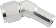 Female -8AN 45 Deg To 5/8" Barb Silver Swivel Nut AF412-08-10S - Aeroflow