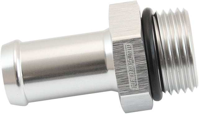 -10ORB To 5/8" Push On Barb Silver Straight Barb AF414-10-10S - Aeroflow
