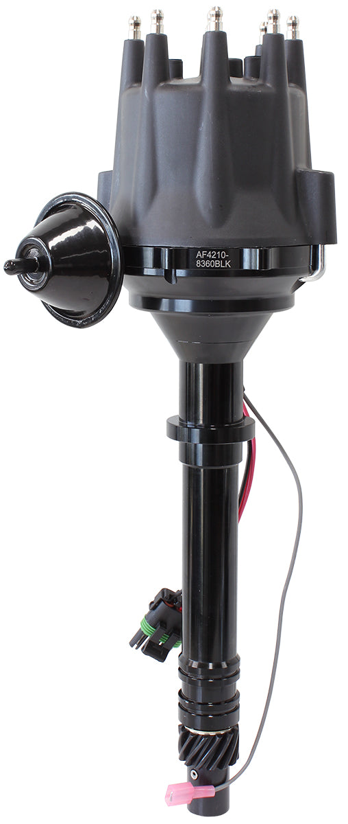 Chevy SB BB Ready To Run Dist Vac Advance Black Body & Cap AF4210-8360BLK - Aeroflow