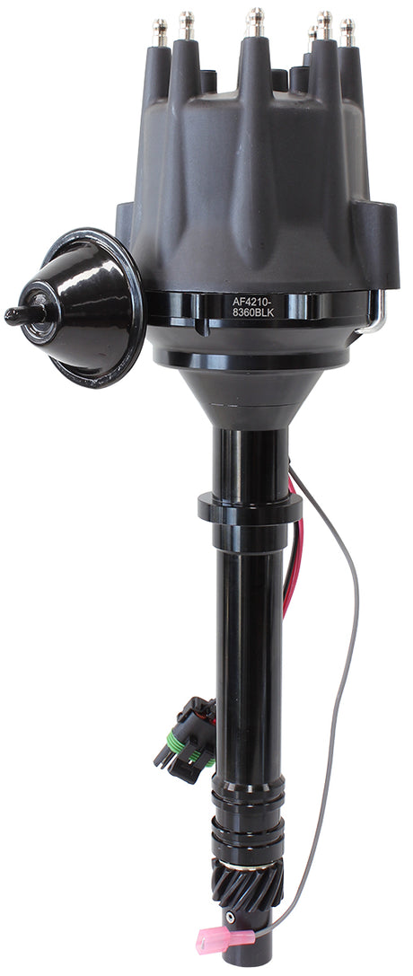Chevy SB BB Ready To Run Dist Vac Advance Black Body & Cap AF4210-8360BLK - Aeroflow