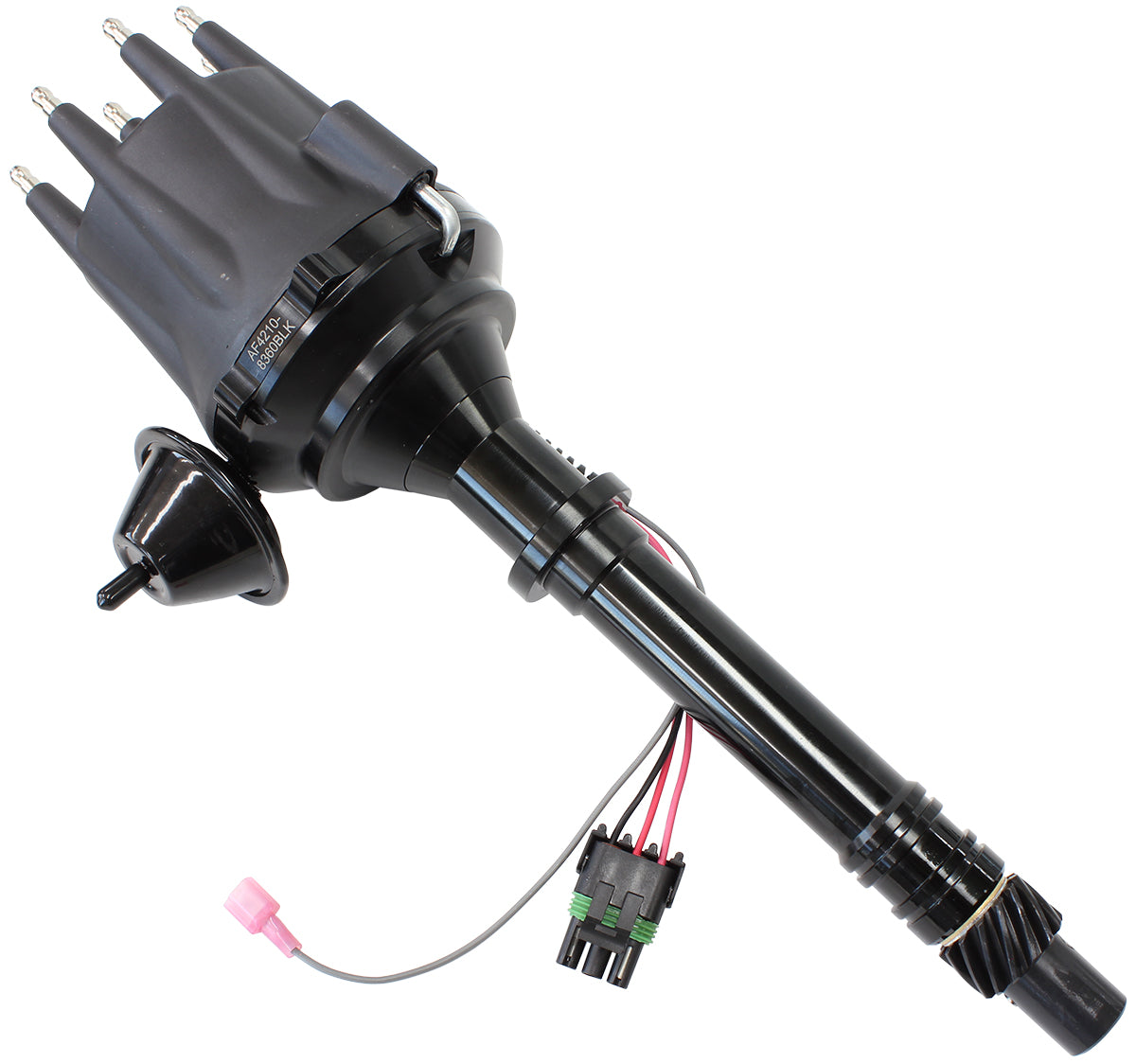 Chevy SB BB Ready To Run Dist Vac Advance Black Body & Cap AF4210-8360BLK - Aeroflow