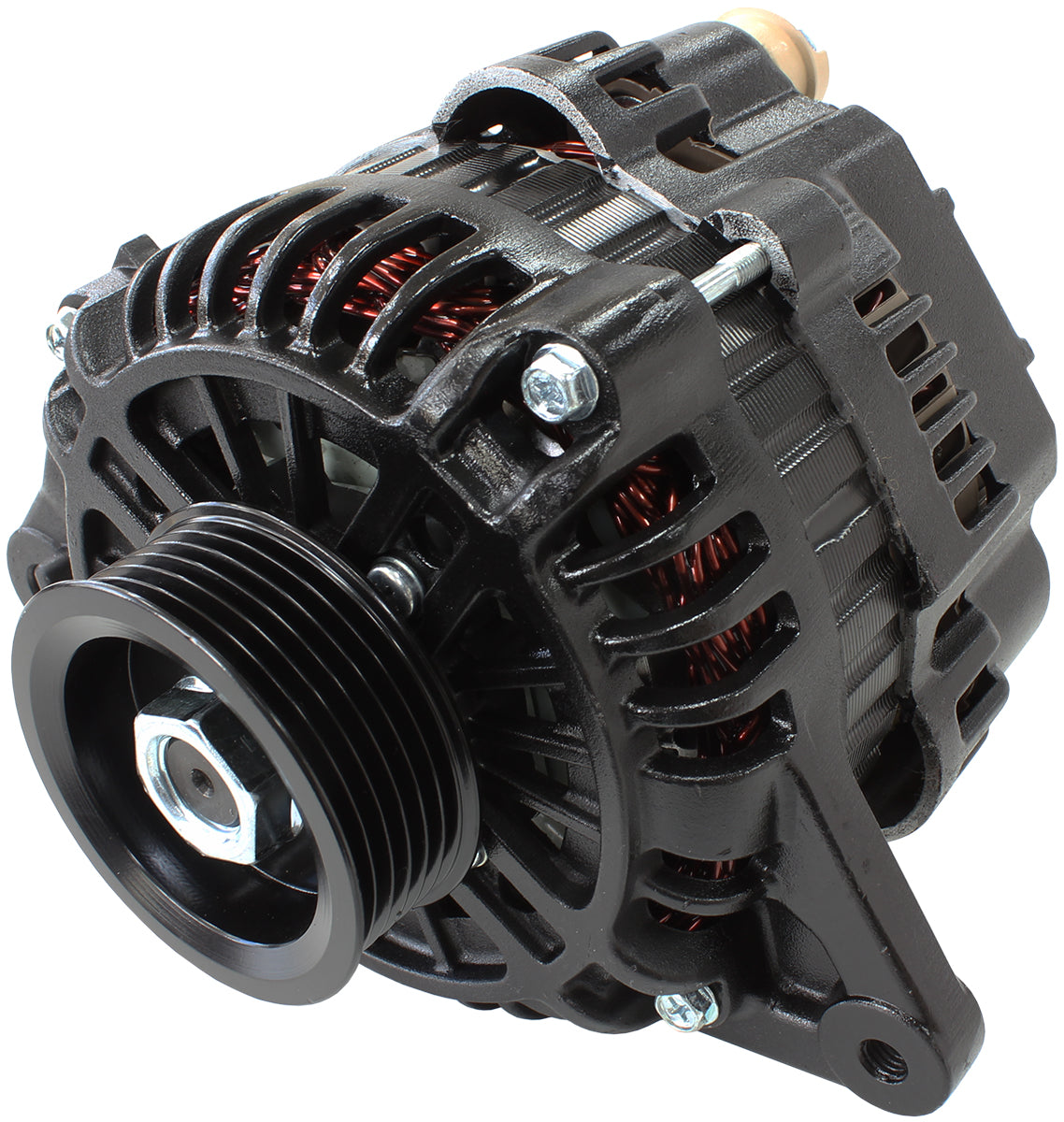Mitsubishi 4G63 130A High Output Alternator Black AF4275-1500 - Aeroflow