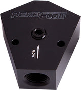 Fuel Block 1/2 - 3/8 In - Out Black 1/8" NPT Port AF451-10-08BLK - Aeroflow