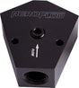 Fuel Block 3/4"- 3/4" In - Out Black 1/8" NPT Port & Mount AF451-12BLK - Aeroflow