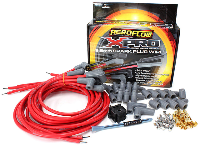 Univ Lead Set Red 90 Deg V8 90 Deg Plug Std & HEI Red AF4530-31239 - Aeroflow