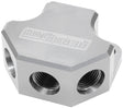 Y Block 4 Port Distribution Silver 3X -8ORB 1X -10ORB Inlet AF454-10-08S - Aeroflow