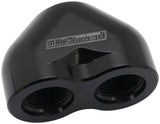 -16AN To 2 x -12AN Female ORB U Block Black AF455-16-12BLK - Aeroflow