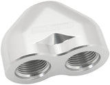 -16AN To 2 x -12AN Female ORB U Block Silver AF455-16-12S - Aeroflow