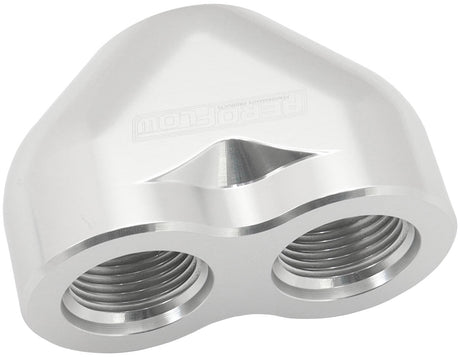 -16AN To 2 x -12AN Female ORB U Block Silver AF455-16-12S - Aeroflow
