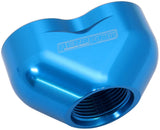 -16AN To 2 x -12AN Female ORB U Block Blue AF455-16-12 - Aeroflow