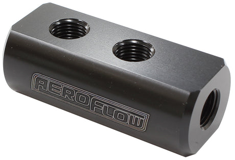 Compact Distribution Block 1 In, 4 Out All Ports 1/8" NPT AF456-01-04BLK - Aeroflow
